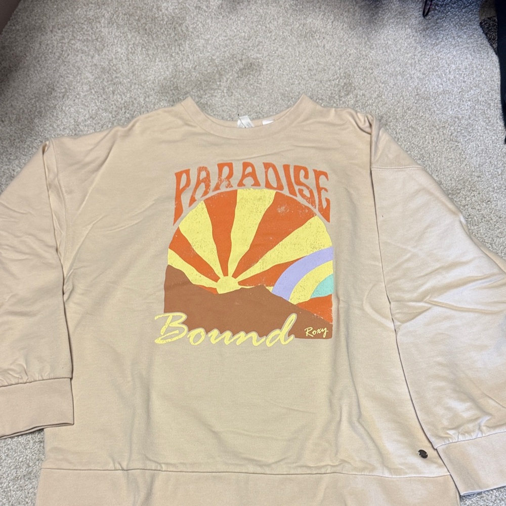 Roxy Tan Paradise Bound women’s Crewneck Sweatshirt